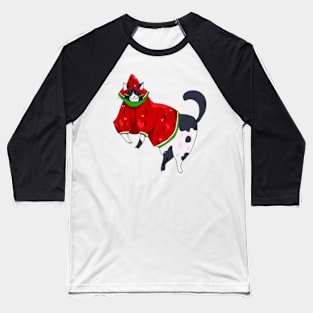 Watermelon cat Baseball T-Shirt